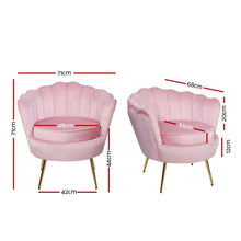 Load image into Gallery viewer, Armchair Lounge Chair Accent Armchairs Retro Single Sofa Velvet Pink
