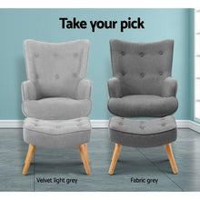 Load image into Gallery viewer, Armchair and Ottoman - Grey
