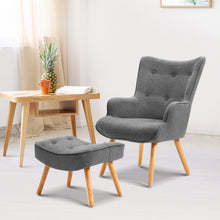 Load image into Gallery viewer, Armchair and Ottoman - Grey
