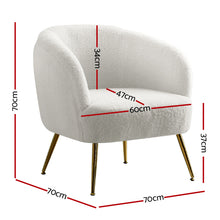 Load image into Gallery viewer, Armchair Lounge Chair Accent Chairs Armchairs Sherpa Boucle Sofa White
