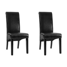 Load image into Gallery viewer, Artiss Set of 2 Dining Chairs French Provincial Kitchen Cafe PU Leather Padded High Back Pine Wood Black
