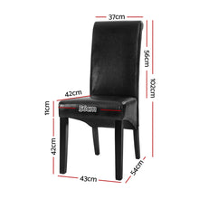 Load image into Gallery viewer, Artiss Set of 2 Dining Chairs French Provincial Kitchen Cafe PU Leather Padded High Back Pine Wood Black
