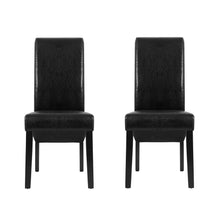 Load image into Gallery viewer, Artiss Set of 2 Dining Chairs French Provincial Kitchen Cafe PU Leather Padded High Back Pine Wood Black
