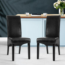 Load image into Gallery viewer, Artiss Set of 2 Dining Chairs French Provincial Kitchen Cafe PU Leather Padded High Back Pine Wood Black
