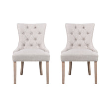 Load image into Gallery viewer, Artiss Set of 2 Dining Chair Beige CAYES French Provincial Chairs Wooden Fabric Retro Cafe
