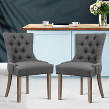 Load image into Gallery viewer, Set of 2 Dining Chair CAYES French Provincial Chairs Wooden Fabric Retro Cafe
