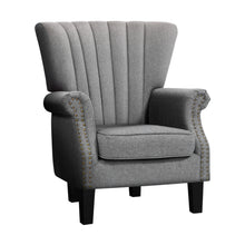 Load image into Gallery viewer, Upholstered Fabric Armchair Accent Tub Chairs Modern seat Sofa Lounge Grey
