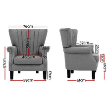 Load image into Gallery viewer, Upholstered Fabric Armchair Accent Tub Chairs Modern seat Sofa Lounge Grey
