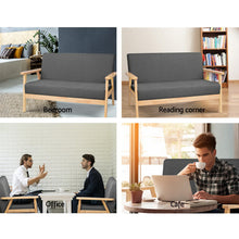 Load image into Gallery viewer, Artiss 2 Seater Fabric Sofa Chair - Grey - Oceania Mart
