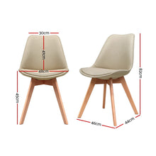 Load image into Gallery viewer, Artiss DSW Dining Chairs Retro Replica Kitchen Chair Cafe Beige Fabric x2
