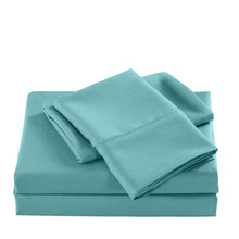 Load image into Gallery viewer, Casa Decor 2000 Thread Count Bamboo Cooling Sheet Set Ultra Soft Bedding - Queen - Aqua
