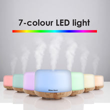 Load image into Gallery viewer, Milano Decor Mood Light Diffuser 500ml Ultrasonic Humidifier With 3 Pack Oils - Light Wood
