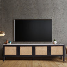 Load image into Gallery viewer, Casa Decor Tulum Rattan Entertainment Unit TV Stand Cabinet Storage Black
