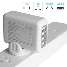 Load image into Gallery viewer, Travel Charger Universal 4 USB Ports Portable White
