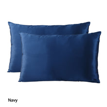 Load image into Gallery viewer, Royal Comfort Mulberry Soft Silk Hypoallergenic Pillowcase Twin Pack 51 x 76cm - Navy
