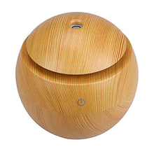 Load image into Gallery viewer, Milano Ultrasonic USB Diffuser with 10 Aroma Oils Humidifier LED Light 130ml - Light Wood
