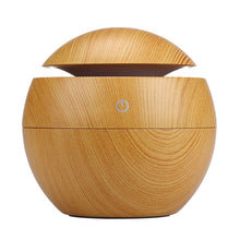 Load image into Gallery viewer, Milano Ultrasonic USB Diffuser with 10 Aroma Oils Humidifier LED Light 130ml - Light Wood
