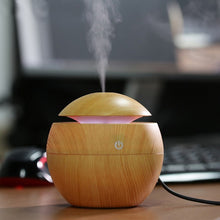 Load image into Gallery viewer, Milano Ultrasonic USB Diffuser with 10 Aroma Oils Humidifier LED Light 130ml - Light Wood
