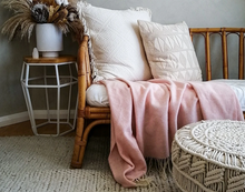 Load image into Gallery viewer, Kensington Throw - 10% Cashmere/ 90% Super Fine Merino Wool - Blush
