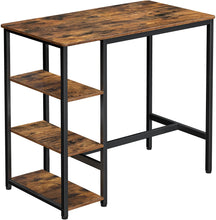Load image into Gallery viewer, Dining Table with 3 Shelves and Industrial Style Stable Steel Structure,  109 x 60 x 100 cm, Rustic Brown
