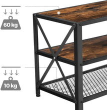 Load image into Gallery viewer, TV Stand for TV Steel Frame up to 178 cm with Shelves for Living Room and Bedroom Furniture Rustic Brown and Black
