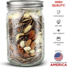 Load image into Gallery viewer, VIKUS 4 Pieces Canning Jars - 480ml Mason Jar Empty Glass Spice Bottles with Airtight Lids and Labels

