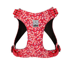 Load image into Gallery viewer, Floral Doggy Harness Red M
