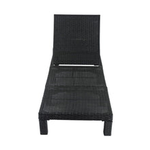 Load image into Gallery viewer, Black Rattan Sunlounge Set with Joining Coffee Table
