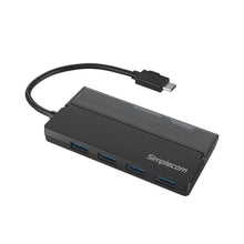 Load image into Gallery viewer, Simplecom CH330 Portable USB-C to 4 Port USB-A Hub USB 3.2 Gen1 with Cable Storage
