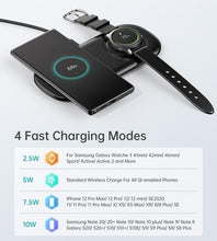 Load image into Gallery viewer, Choetech T570-S 2-in-1 Wireless Charger, 10W Max Wireless Charging Pad with Adapter for Galaxy Watch
