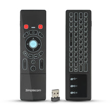 Load image into Gallery viewer, Simplecom RT250 Rechargeable 2.4GHz Wireless Remote Air Mouse Keyboard with Touch Pad and Backlight - Oceania Mart
