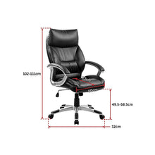 Load image into Gallery viewer, PU Leather Office Chair Executive Padded Black
