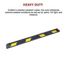 Load image into Gallery viewer, 180cm Heavy Duty Rubber Curb Parking Guide Wheel Driveway Stopper Reflective Yellow
