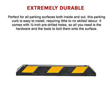 Load image into Gallery viewer, 90cm Heavy Duty Rubber Curb Parking Guide Wheel Driveway Stopper Reflective Yellow
