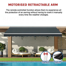 Load image into Gallery viewer, Motorised Outdoor Folding Arm Awning Retractable Sunshade Canopy Grey 4.0m x 3.0m

