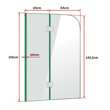 Load image into Gallery viewer, 900 x 1450mm Frameless Bath Panel 10mm Glass Shower Screen By Della Francesca
