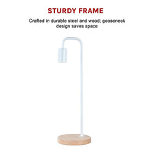 Load image into Gallery viewer, Modern Table lamp Desk Light Timber Base Bedside Bedroom White
