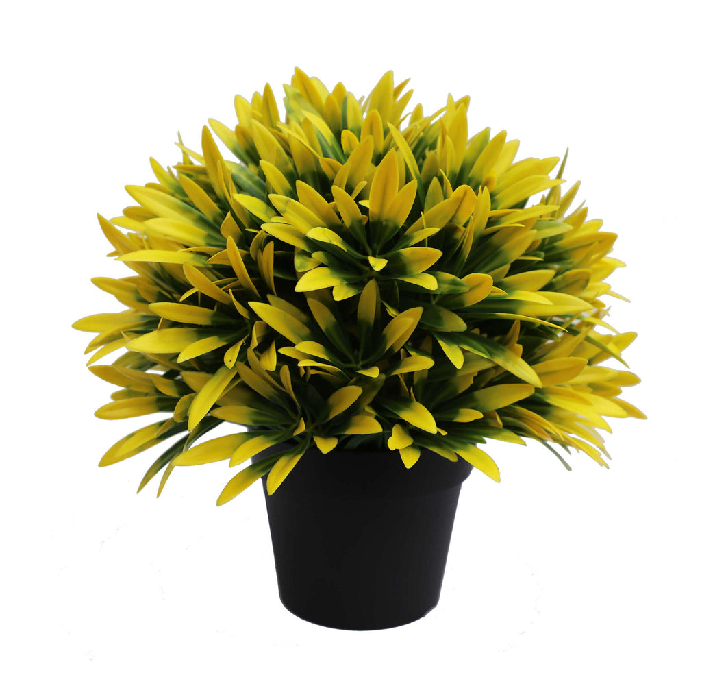 Small Potted Artificial Decorative Yellow Lily Plant UV Resistant 20cm