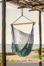 Load image into Gallery viewer, Mayan Legacy Extra Large Outdoor Cotton Mexican Hammock Chair in Caribe Colour

