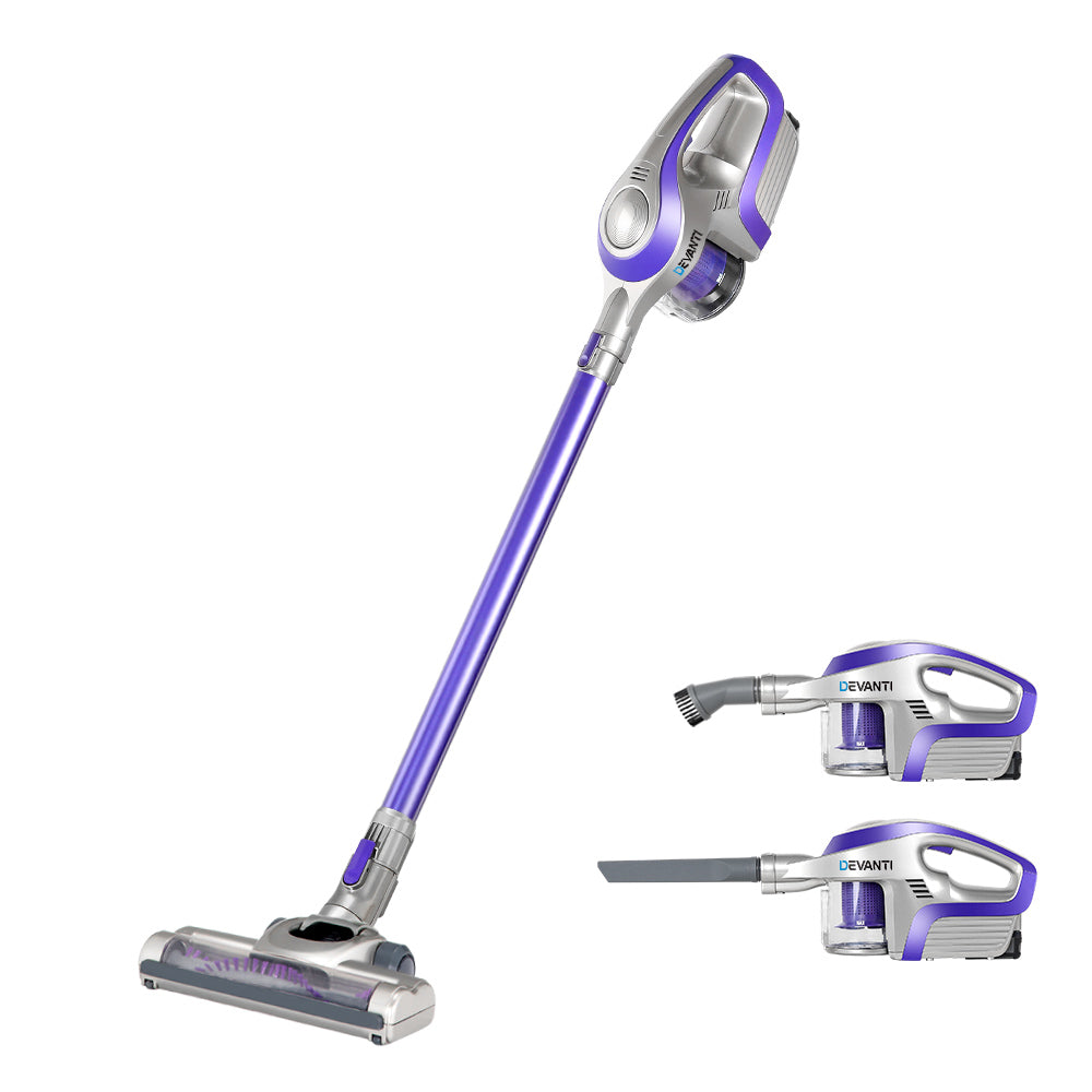 Devanti Cordless Stick Vacuum Cleaner - Purple & Grey - Oceania Mart