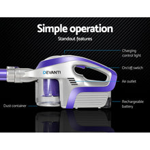 Load image into Gallery viewer, Devanti Cordless Stick Vacuum Cleaner - Purple &amp; Grey - Oceania Mart
