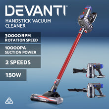 Load image into Gallery viewer, Devanti Handheld Vacuum Cleaner Cordless Stick Handstick Vac Bagless 2-Speed Headlight Red
