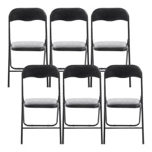 Load image into Gallery viewer, Artiss Set of 6 Portable Vinyl Folding Chair Padded Seat Steel Frame Black 6 Pack - Oceania Mart
