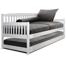 Load image into Gallery viewer, Artiss Single Wooden Trundle Bed Frame Timber Kids Adults
