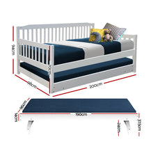 Load image into Gallery viewer, Artiss Single Wooden Trundle Bed Frame Timber Kids Adults
