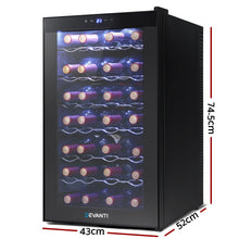 Load image into Gallery viewer, Devanti Wine Cooler 28 Bottles Glass Door Beverage Cooler Thermoelectric Fridge Black
