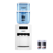 Load image into Gallery viewer, Devanti 22L Bench Top Water Cooler Dispenser Purifier Hot Cold Three Tap with 2 Replacement Filters
