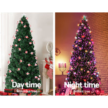 Load image into Gallery viewer, Jingle Jollys LED Christmas Tree 2.1m 7Ft Xmas Fibre Optic Green Multi-colour Lights
