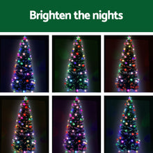 Load image into Gallery viewer, Jingle Jollys LED Christmas Tree 2.1m 7Ft Xmas Fibre Optic Green Multi-colour Lights
