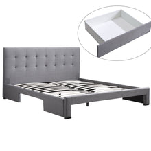 Load image into Gallery viewer, Levede Bed Frame Double King Fabric With Drawers Storage Wooden Mattress Grey
